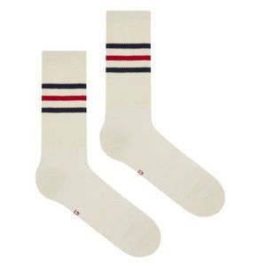 Classic Cream Socks with Stripes